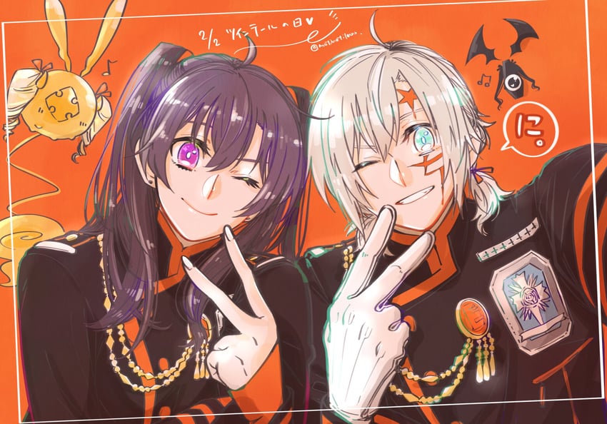 lenalee lee, allen walker, and timcanpy (d.gray-man) drawn by kozuuu