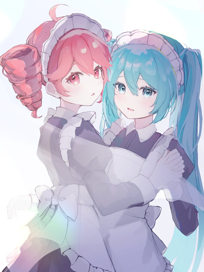 hatsune miku and kasane teto (vocaloid and 1 more) drawn by n_karakure