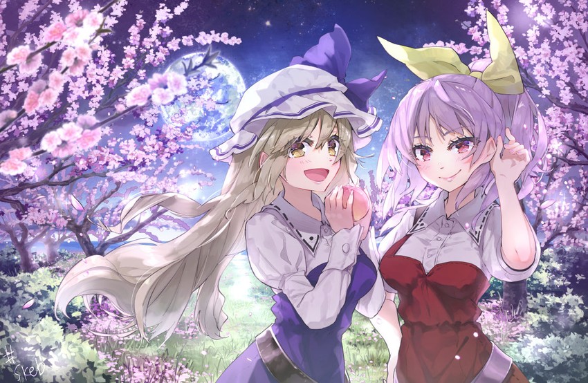watatsuki no yorihime and watatsuki no toyohime (touhou) drawn by syuri22
