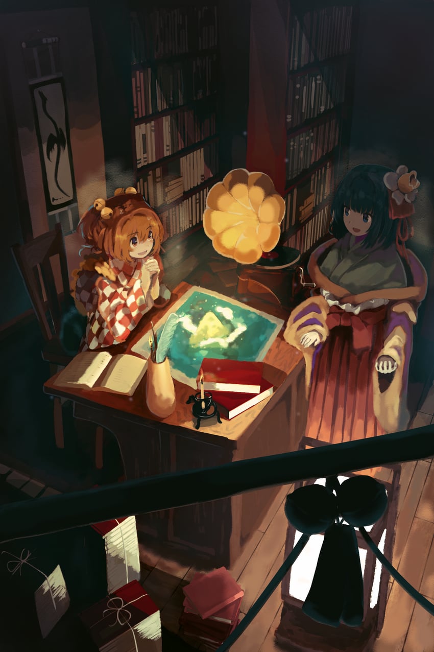 hieda no akyuu and motoori kosuzu (touhou and 1 more) drawn by liangming_toho
