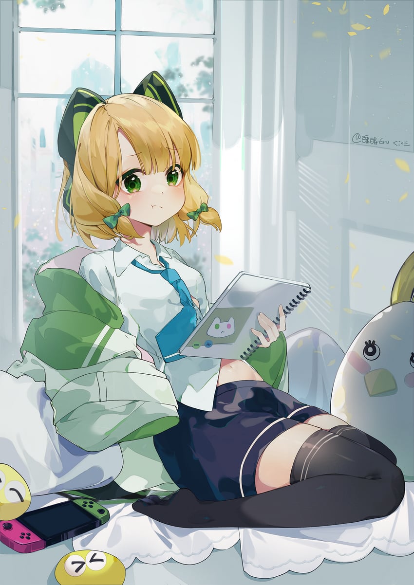 midori and peroro (blue archive) drawn by eru_daydream