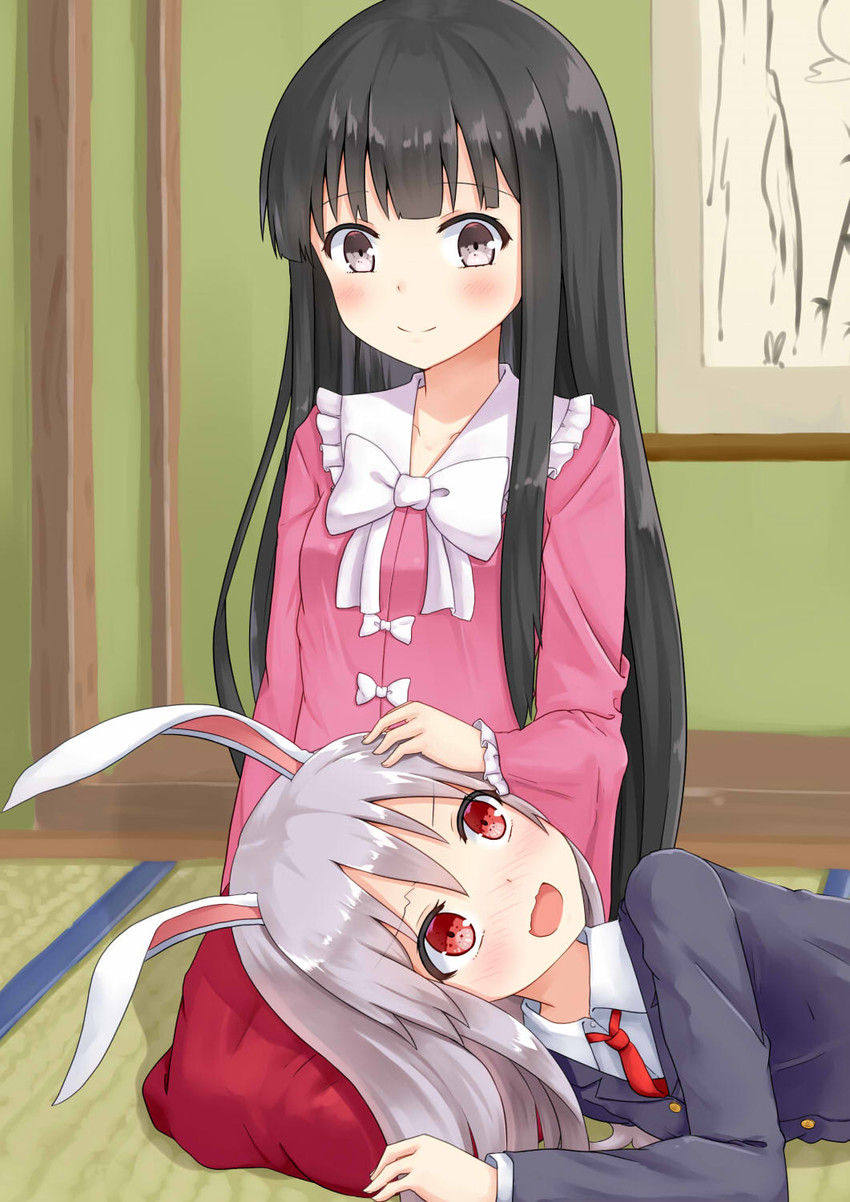 reisen udongein inaba and houraisan kaguya (touhou) drawn by hazao_(luckytewi)