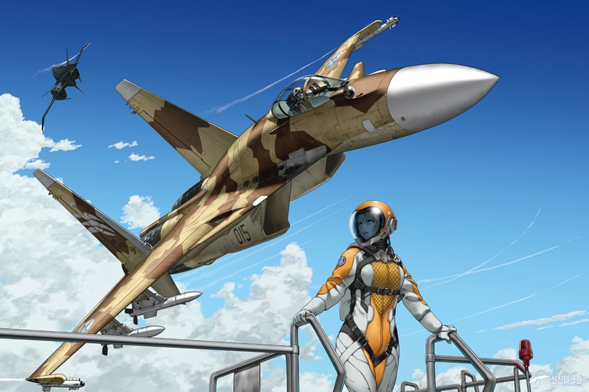 trigger and rosa cossette d'elise (ace combat and 1 more) drawn by henshako