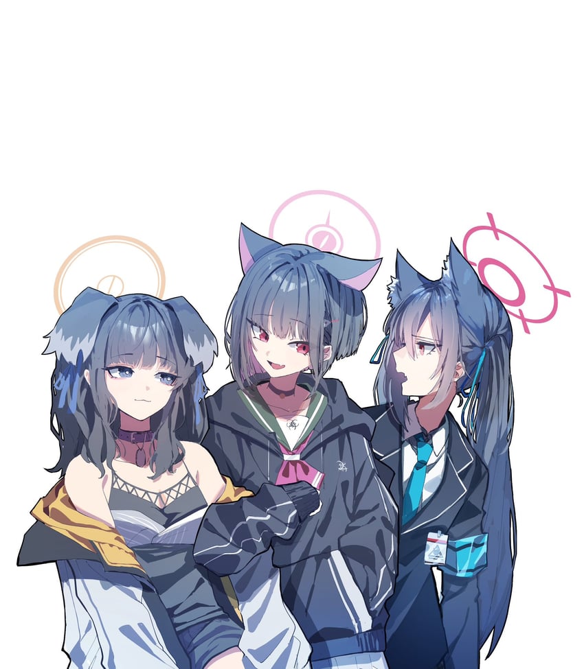kazusa, serika, and hibiki (blue archive) drawn by kamiyama_sumu