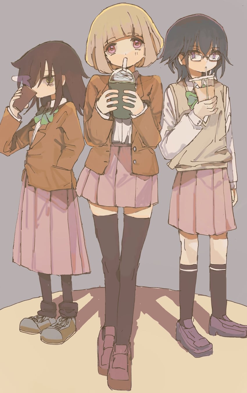kuroki tomoko, naruse yuu, and komiyama kotomi (watashi ga motenai no wa dou kangaetemo omaera ga warui!) drawn by meimeiner
