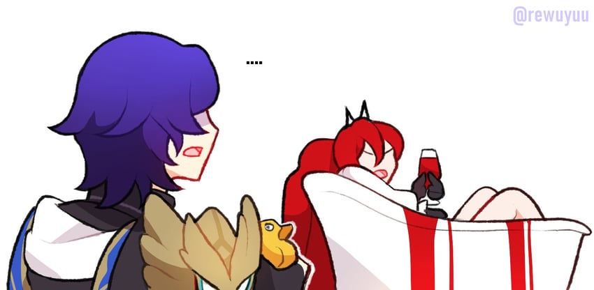 dr. ratio and obsidian (honkai and 1 more) drawn by rewuyuu