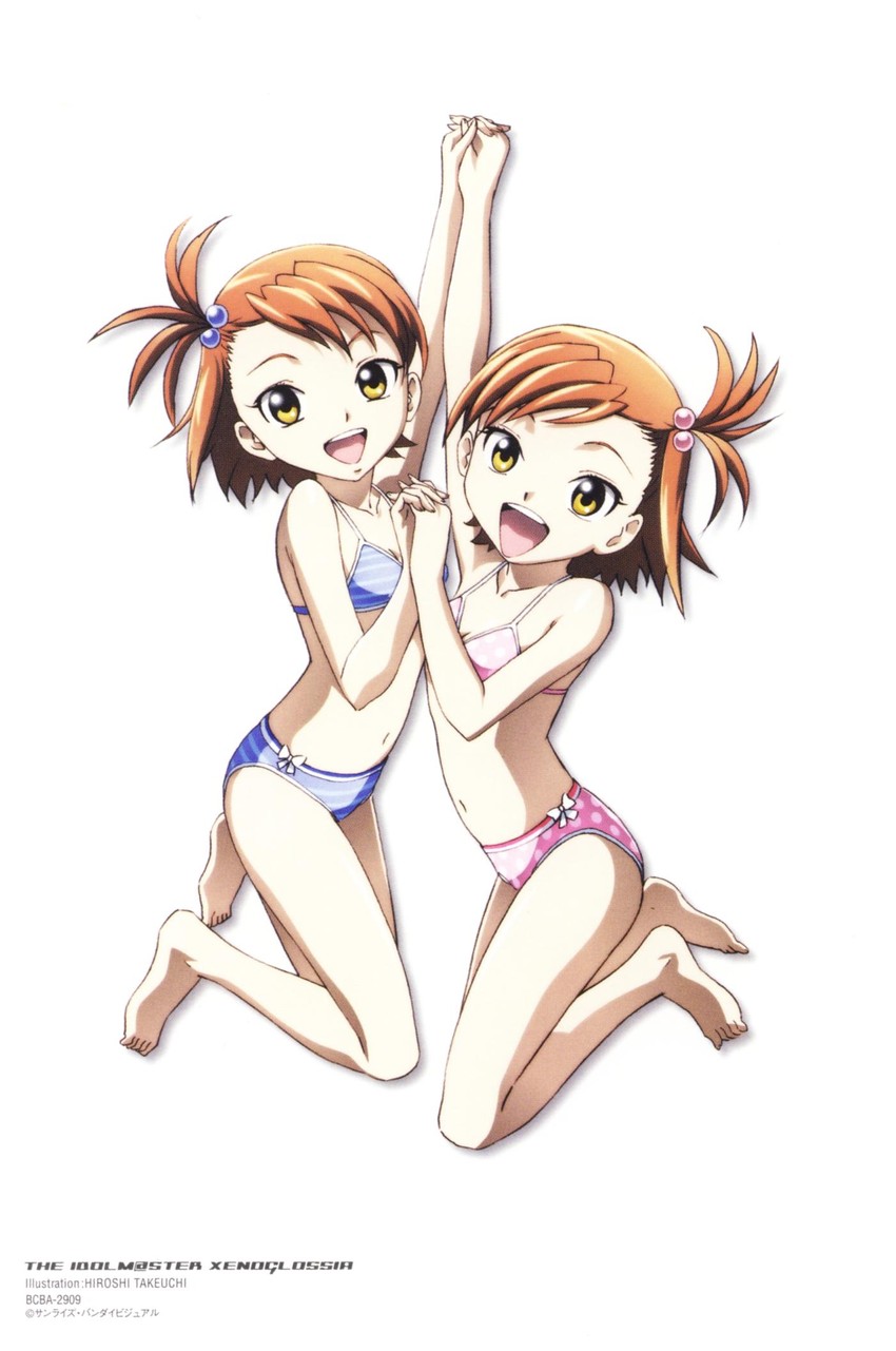 futami ami and futami mami (idolmaster and 1 more) drawn by takeuchi_hiroshi