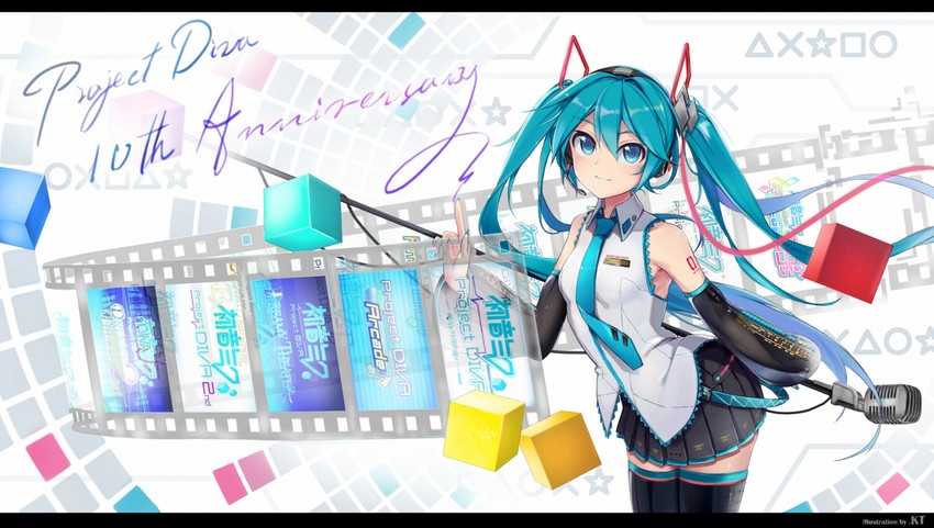 hatsune miku (vocaloid and 1 more) drawn by kin_toki