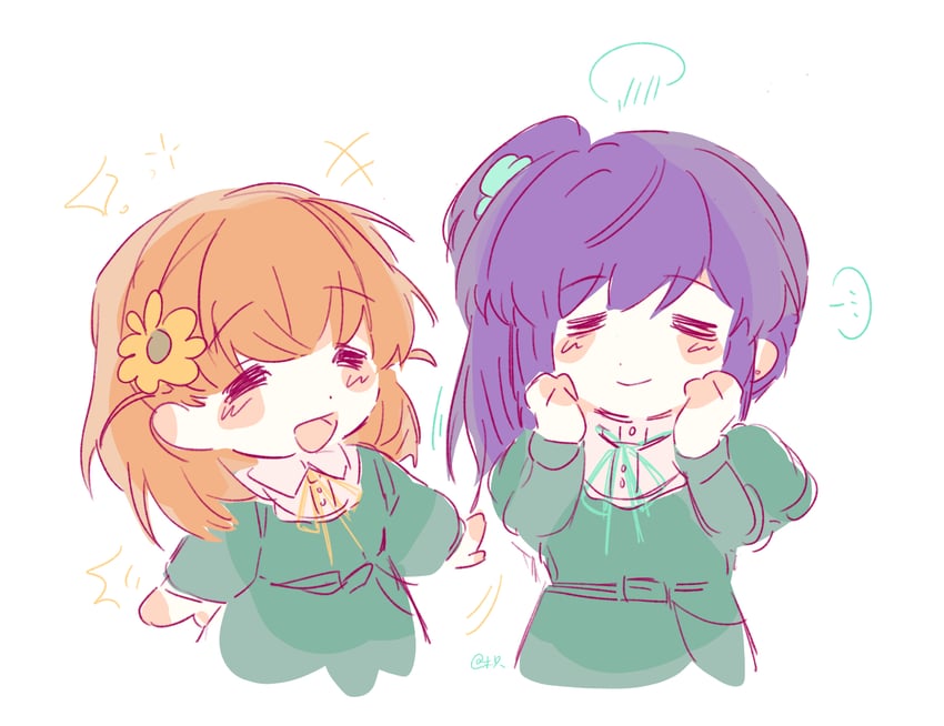 hinoshita kaho and otomune kozue (love live! and 1 more) drawn by woodonly
