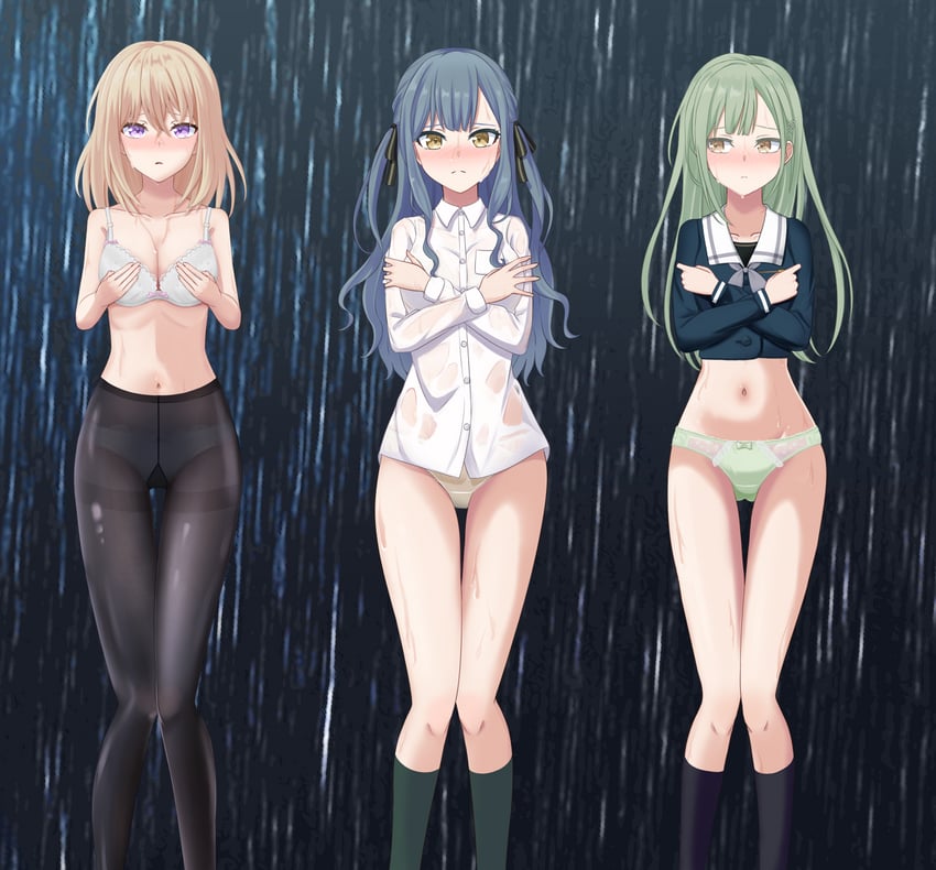 togawa sakiko, wakaba mutsumi, and misumi uika (bang dream! and 1 more) drawn by kikutogeeeee