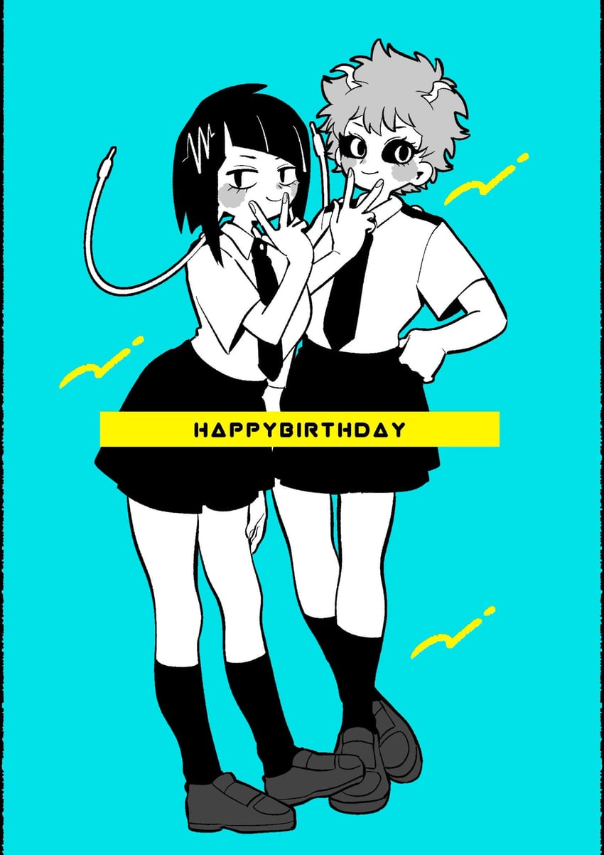 ashido mina and jiro kyoka (boku no hero academia) drawn by anna_(aannnaa3)