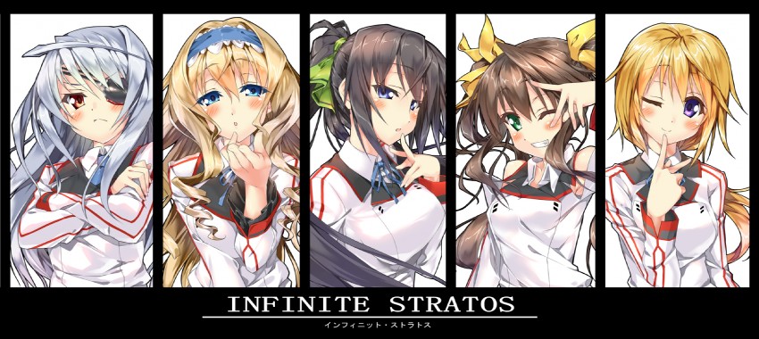 charlotte dunois, cecilia alcott, laura bodewig, shinonono houki, and huang lingyin (infinite stratos) drawn by piromizu