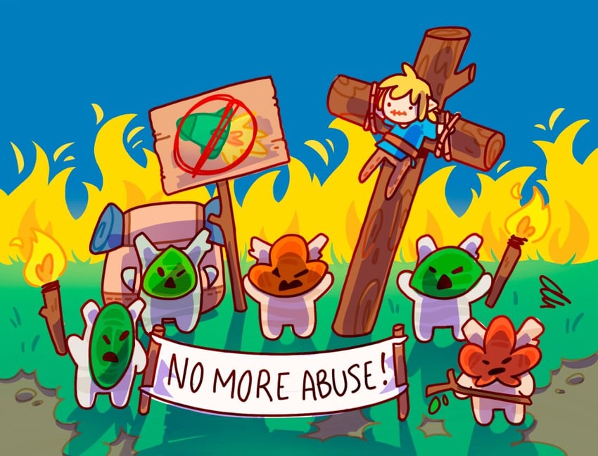 link and korok (the legend of zelda and 1 more) drawn by anytiny