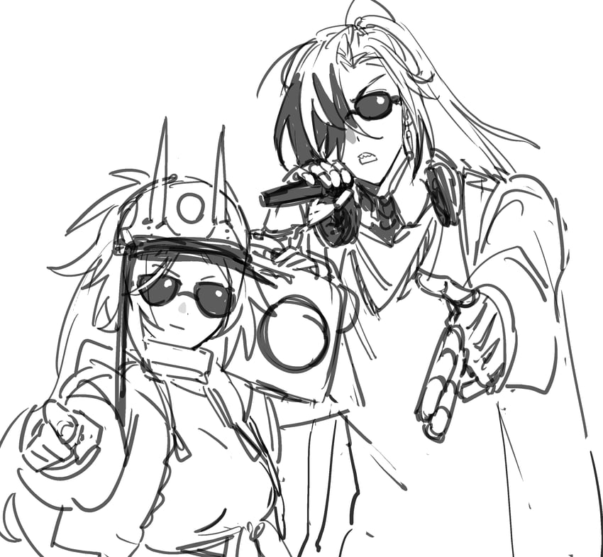boothill and rappa (honkai and 1 more) drawn by ririri_(lilili_tea)
