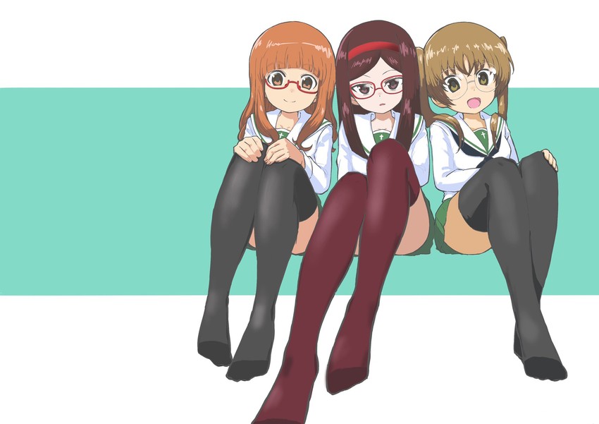 takebe saori, oono aya, and saemonza (girls und panzer) drawn by yabai_gorilla