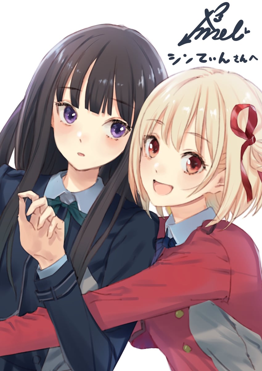 nishikigi chisato and inoue takina (lycoris recoil) drawn by kishida_mel
