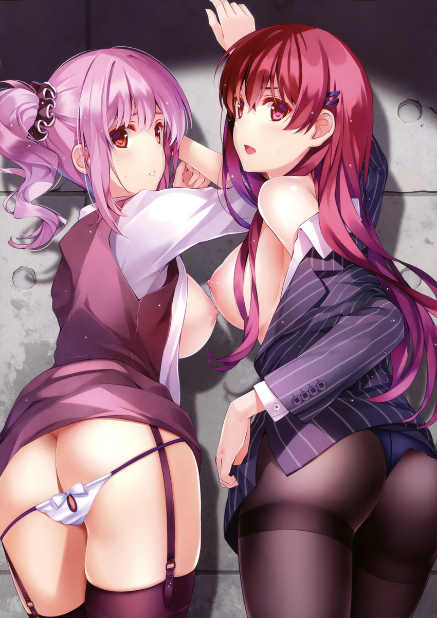 akasaka yuri and sakura hina (original) drawn by misaki_kurehito