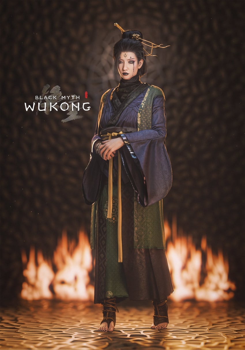 fourth sister (black myth: wukong) drawn by drayqin