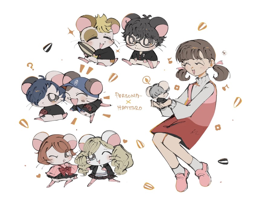narukami yu, yuuki makoto, amamiya ren, takamaki anne, takeba yukari, and 3 more (persona and 4 more) drawn by kukakooo