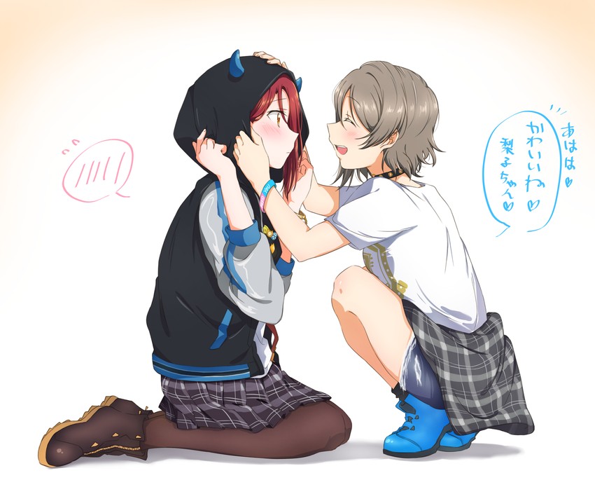 watanabe you and sakurauchi riko (love live! and 2 more) drawn by yuchi_(salmon-1000)