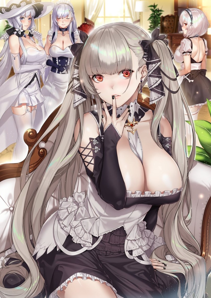 formidable, belfast, sirius, and illustrious (azur lane) drawn by deras