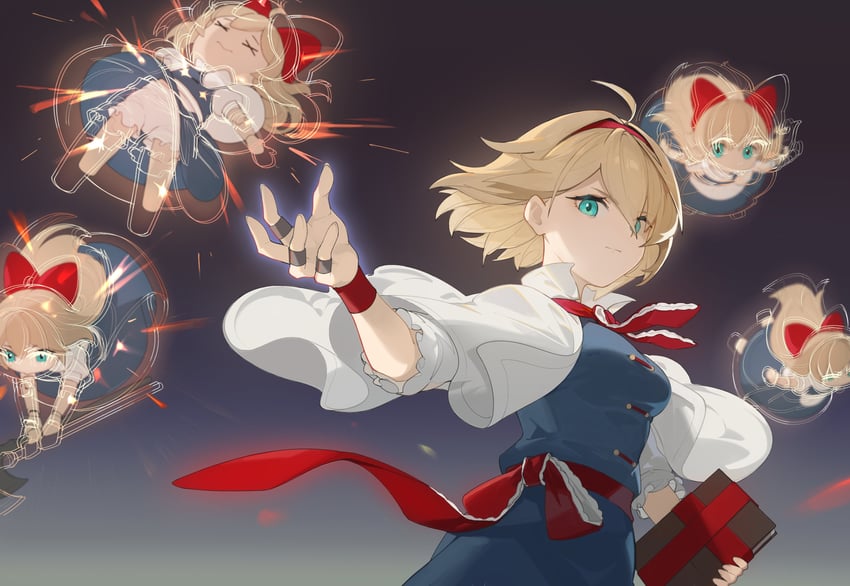 alice margatroid and shanghai doll (touhou and 1 more) drawn by devilkillerx