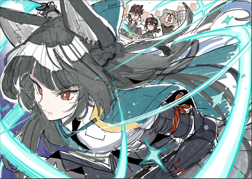 hoshimi miyabi, grace howard, ben bigger, and anton ivanov (zenless zone zero) drawn by heparou50