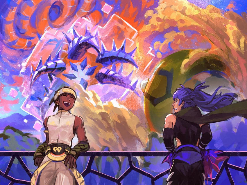 leon, eternatus, sandaconda, raihan, and gigantamax sandaconda (pokemon and 1 more) drawn by go-lurk