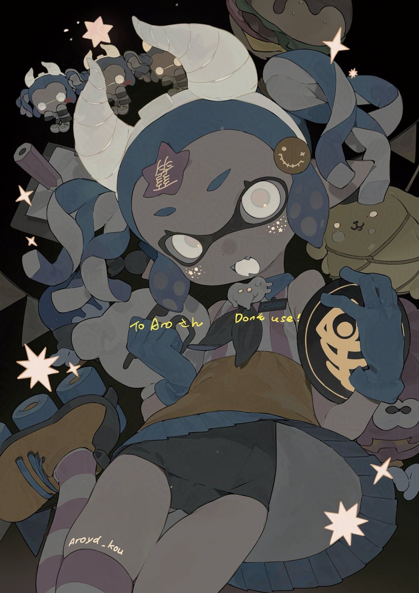inkling player character and inkling girl (splatoon) drawn by gomi20021021
