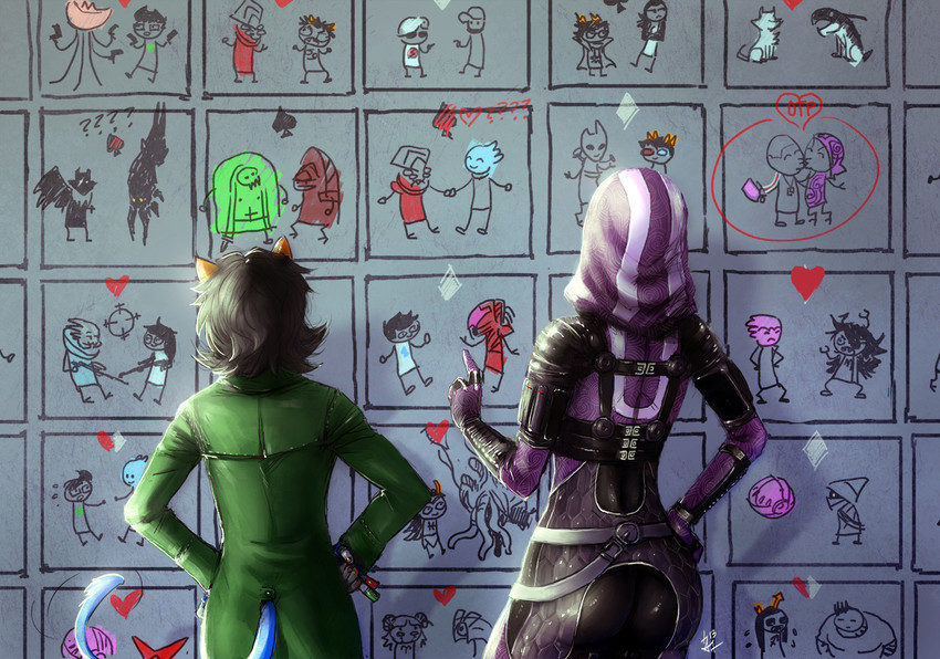 tali'zorah, liara t'soni, garrus vakarian, miranda lawson, jade harley, and 19 more (mass effect and 2 more) drawn by amrrr