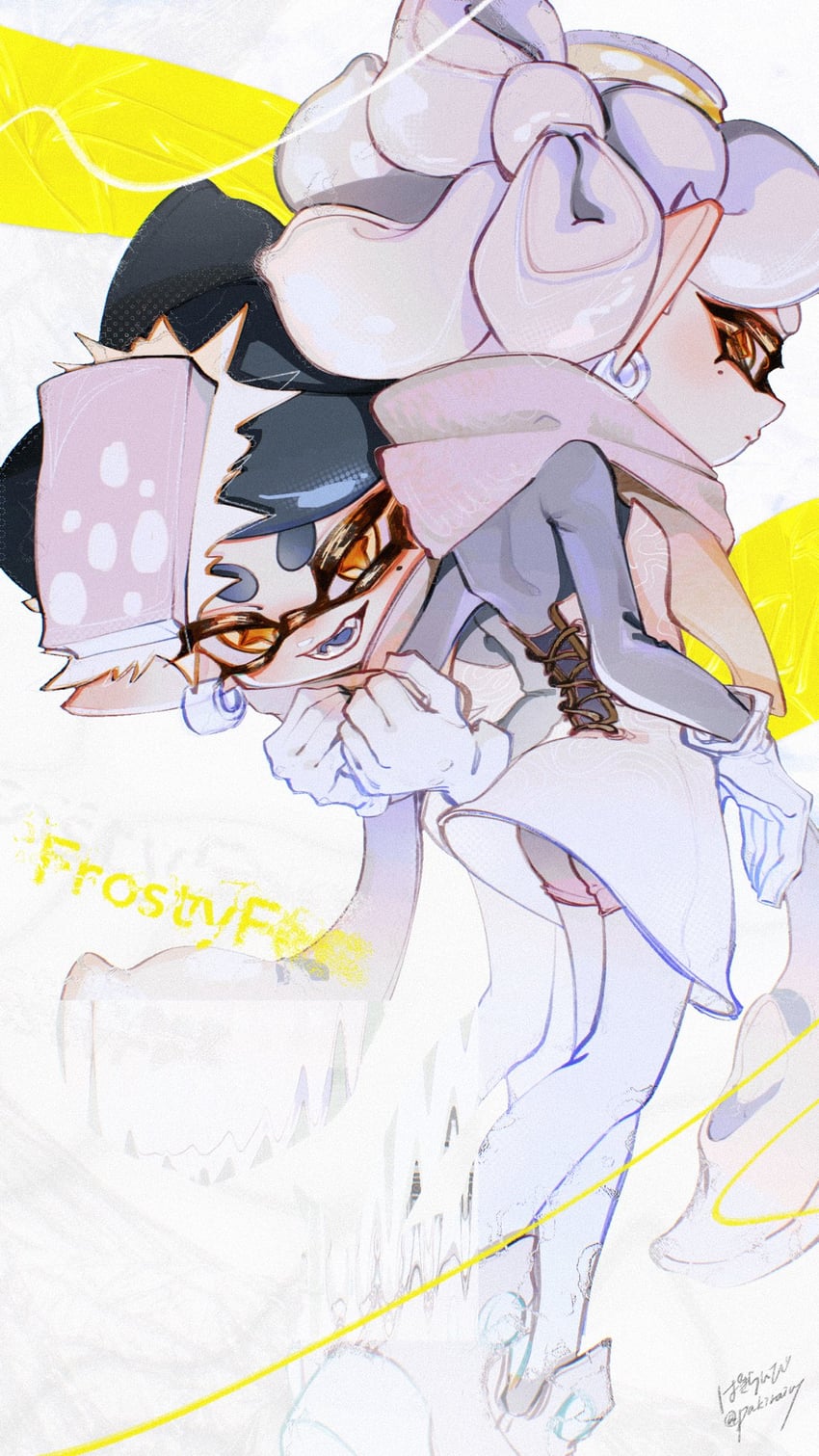 callie and marie (splatoon and 1 more) drawn by pakiraibi