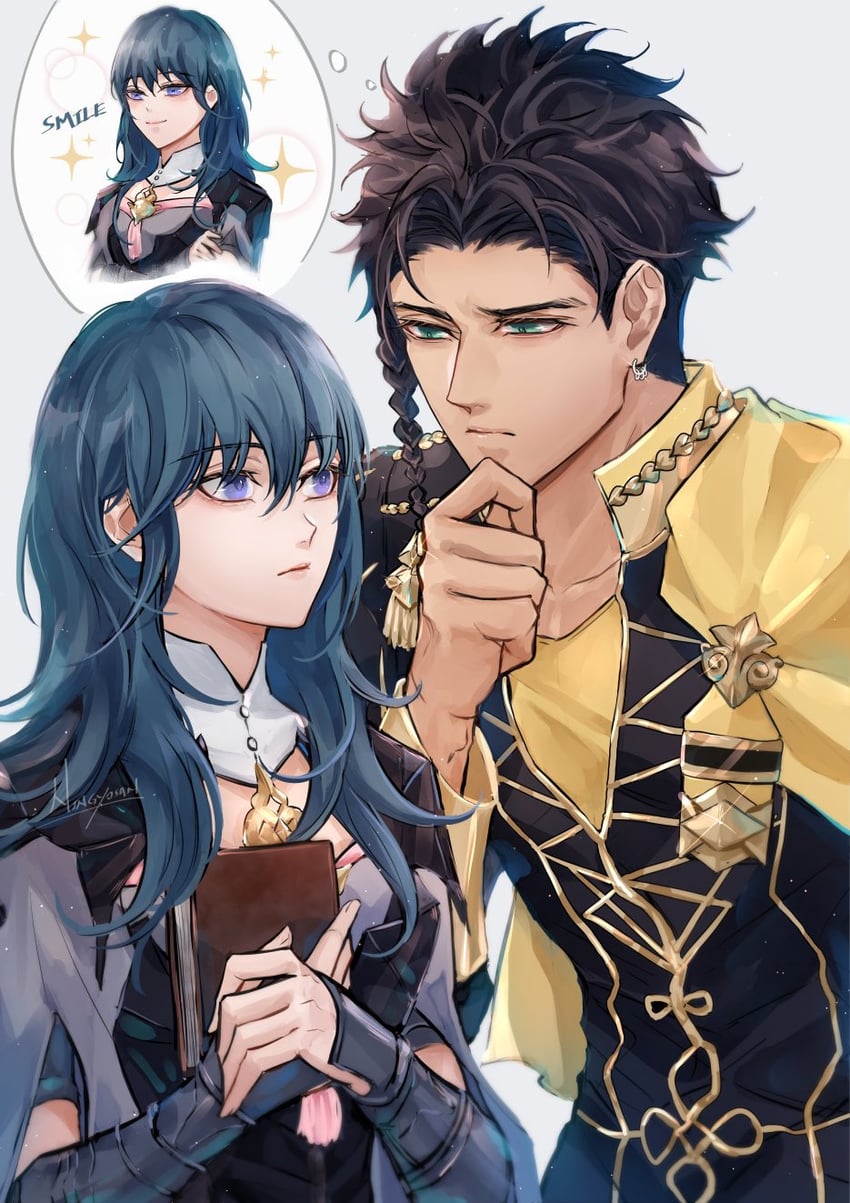 female byleth and claude von riegan (fire emblem and 1 more) drawn by ningyo