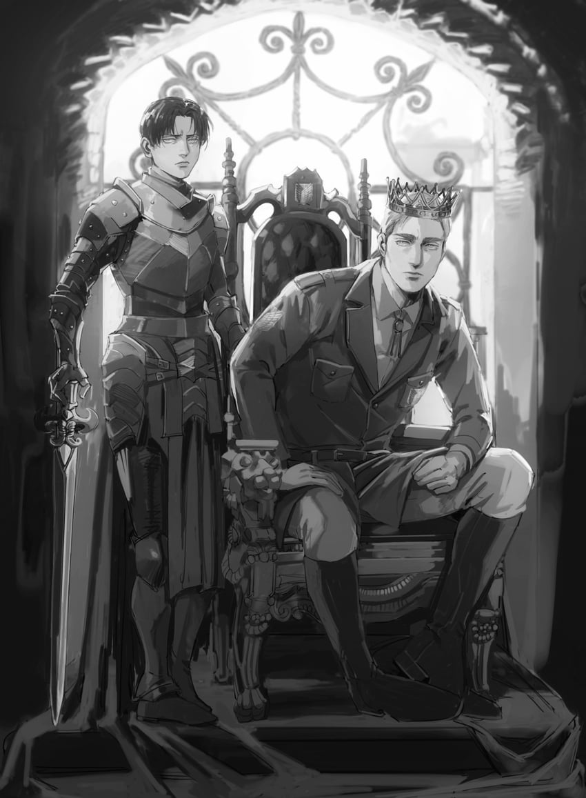 levi and erwin smith (shingeki no kyojin) drawn by thisuserisalive