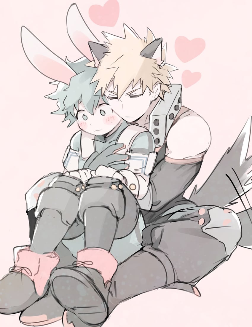 midoriya izuku and bakugou katsuki (boku no hero academia) drawn by nugunasutu