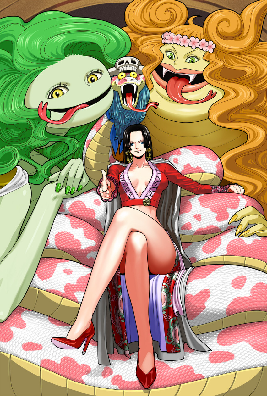boa hancock, salome, boa sandersonia, and boa marigold (one piece) drawn by suyu38