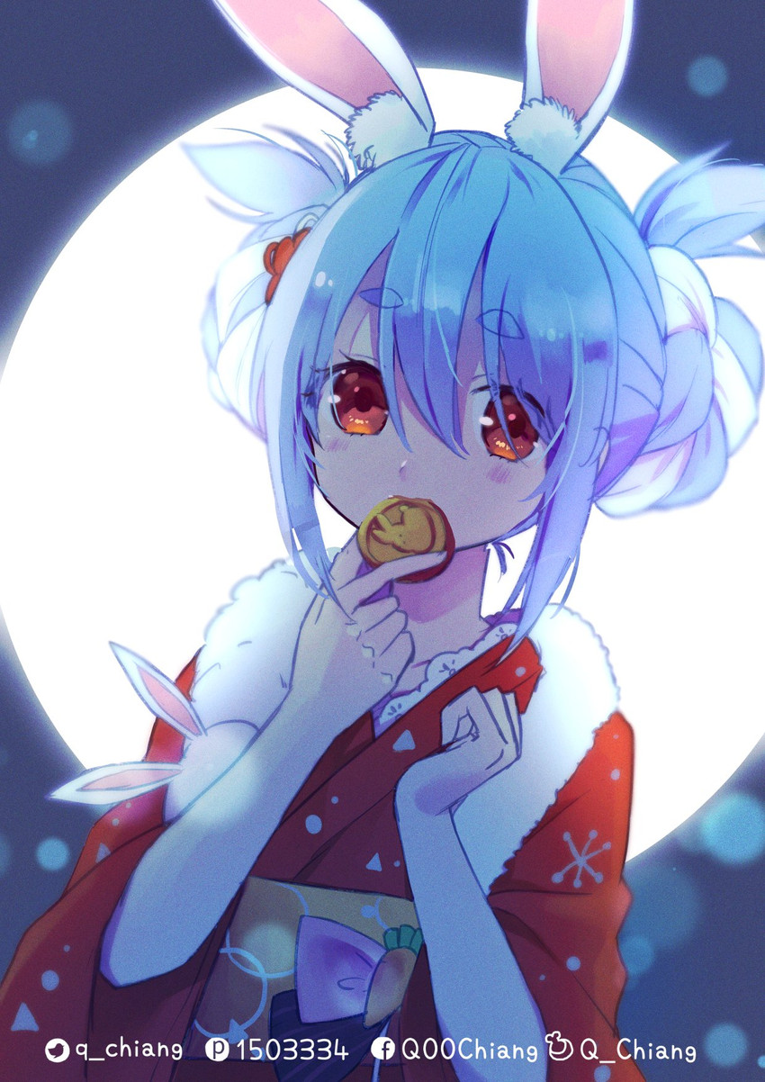 usada pekora and don-chan (hololive) drawn by q-chiang