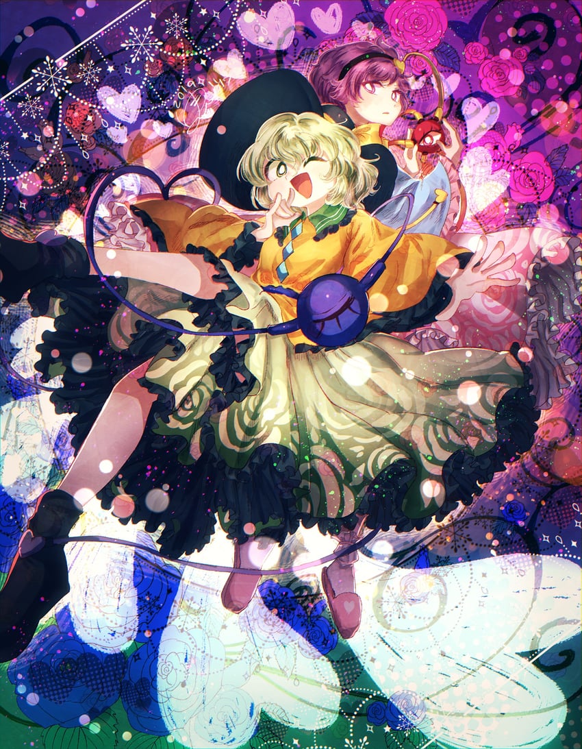komeiji koishi and komeiji satori (touhou) drawn by yukkyon_kyon