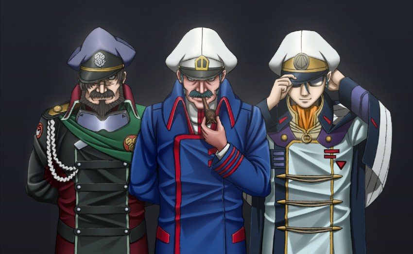 maximilian jenius, bruno j. global, and jeffrey wilder (macross and 3 more) drawn by gekko