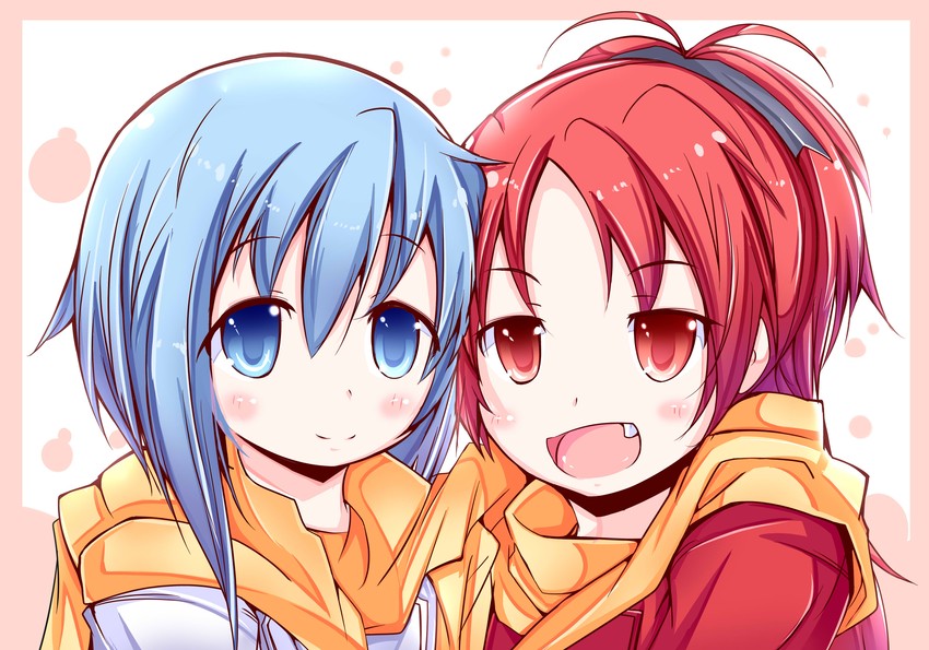 miki sayaka and sakura kyoko (mahou shoujo madoka magica) drawn by mad_(hazukiken)