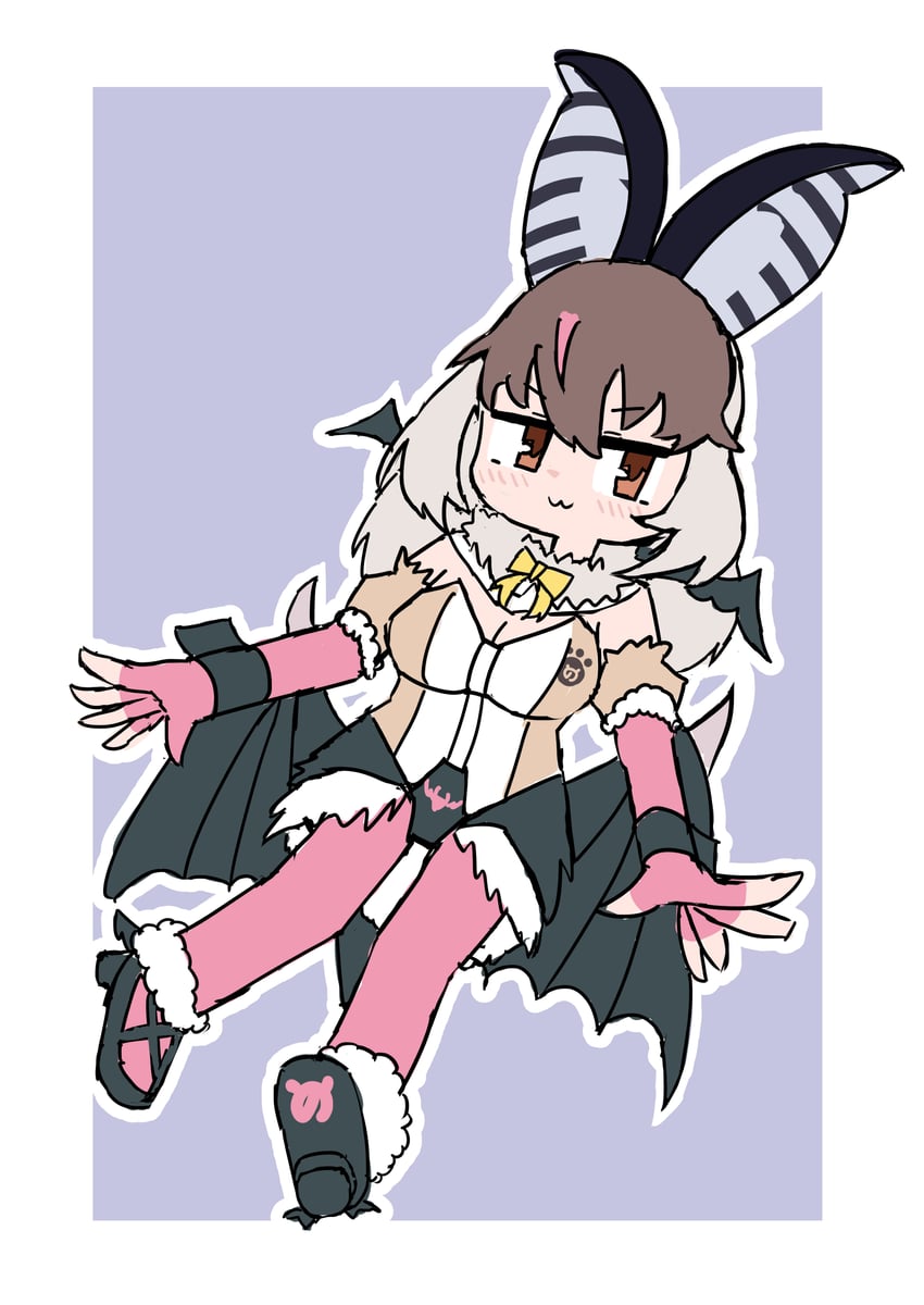 brown long-eared bat (kemono friends and 1 more) drawn by wellwich