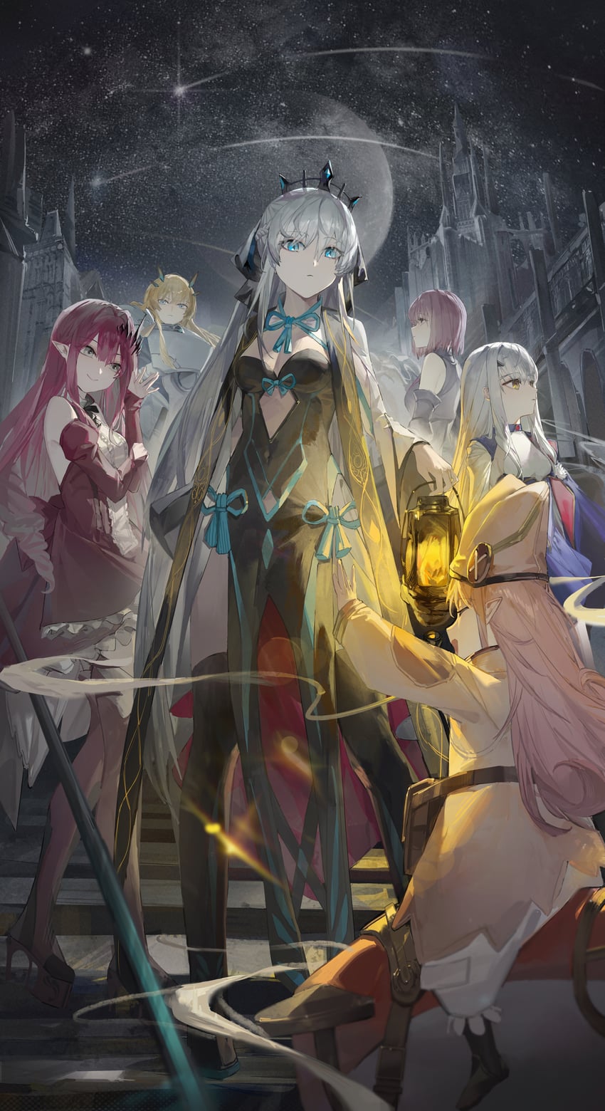 mash kyrielight, baobhan sith, morgan le fay, melusine, barghest, and 1 more (fate and 1 more) drawn by feijiu