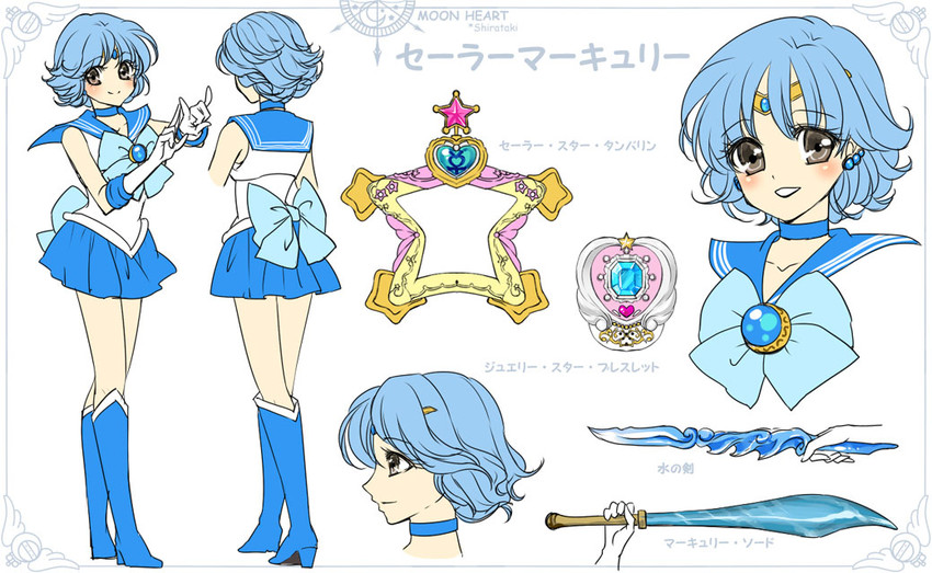mizuno ami and sailor mercury (bishoujo senshi sailor moon and 1 more) drawn by shirataki_kaiseki