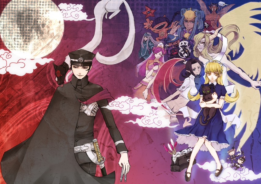 jack frost, kuzunoha raidou, alice, pyro jack, gouto, and 13 more (shin megami tensei and 2 more) drawn by sawa30_(tan-g85mw)
