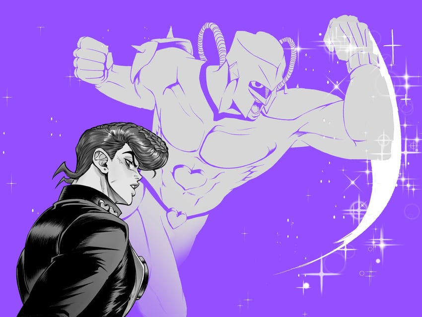 higashikata josuke and crazy diamond (jojo no kimyou na bouken and 1 more) drawn by d0rii