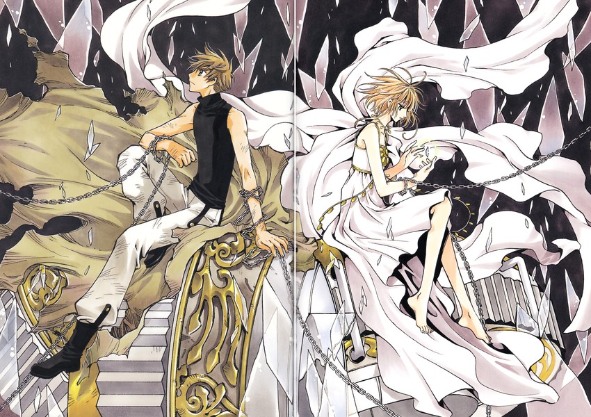 sakura hime and xiaolang (tsubasa chronicle) drawn by clamp_(circle)
