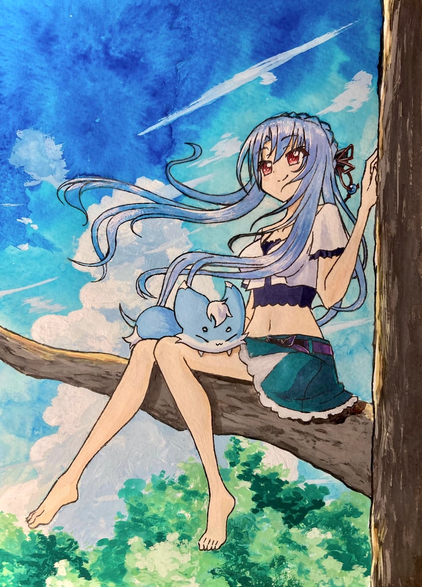 sorakado ao and inari (summer pockets) drawn by hakuto6475
