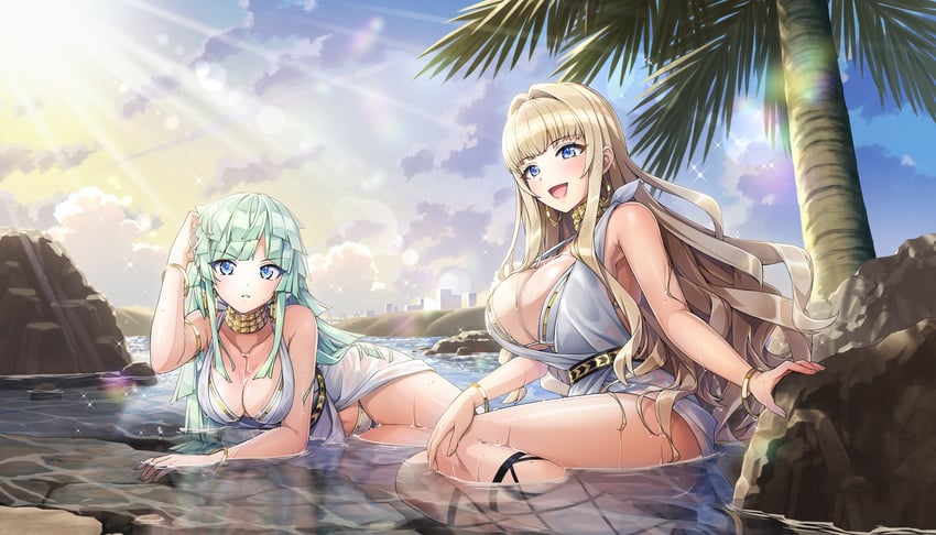 kirahoshi kanna and selena lewis (dolphin wave and 1 more) drawn by ootomo_takuji