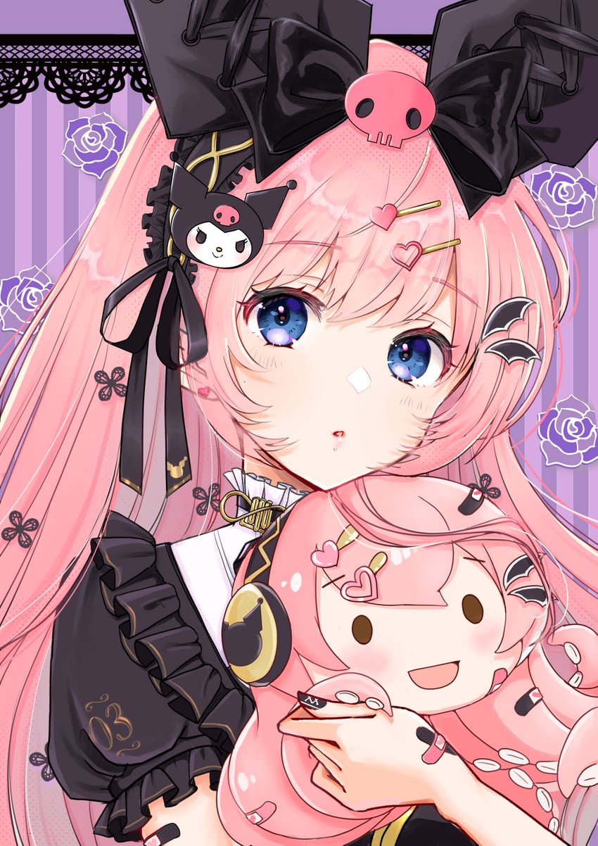 megurine luka, kuromi, and takoluka (vocaloid and 2 more) drawn by mofmama