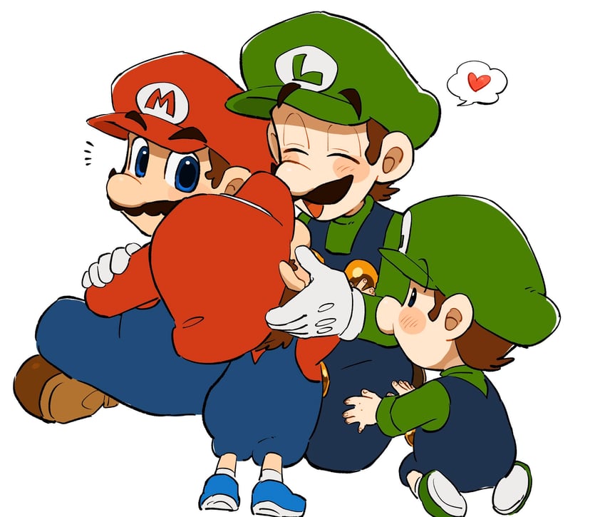 mario, luigi, baby mario, and baby luigi (mario) drawn by mimimi_(mimimim9999)