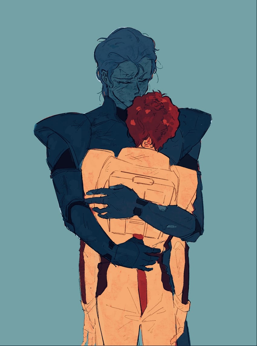 char aznable and amuro ray (gundam and 1 more) drawn by oriazhez